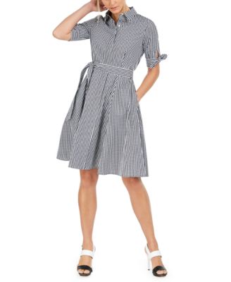 calvin klein tie front shirt dress