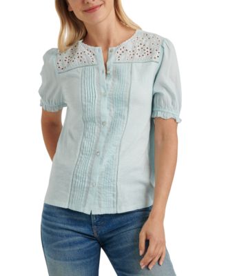 Lucky Brand Cotton Embroidered Top 