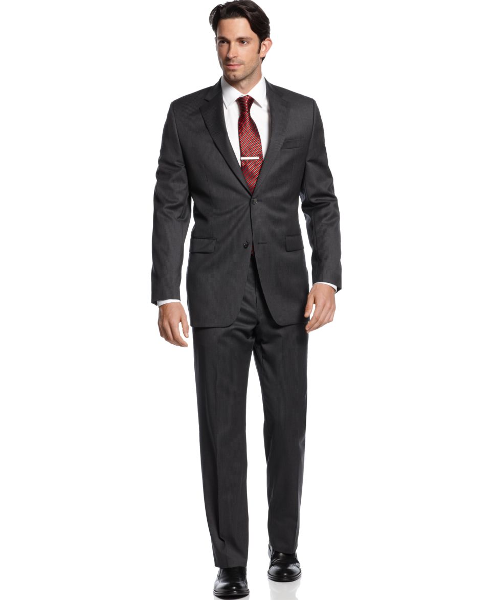 Donald J. Trump Suit, Charcoal Solid Trim Fit   Suits & Suit Separates   Men