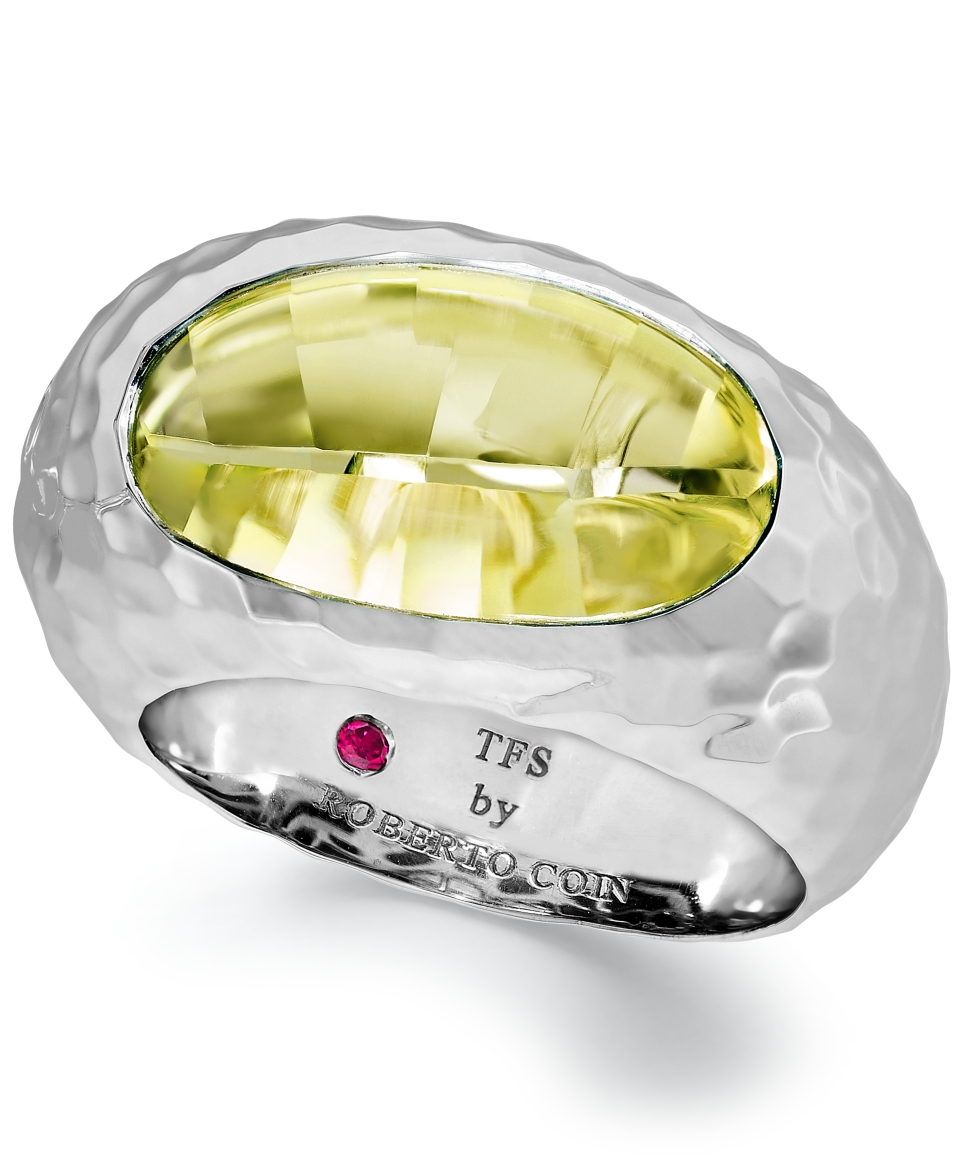The Fifth Season by Roberto Coin Sterling Silver Ring, Lemon Quartz CapriPlus Ring (5 1/4 ct. t.w.)   Rings   Jewelry & Watches