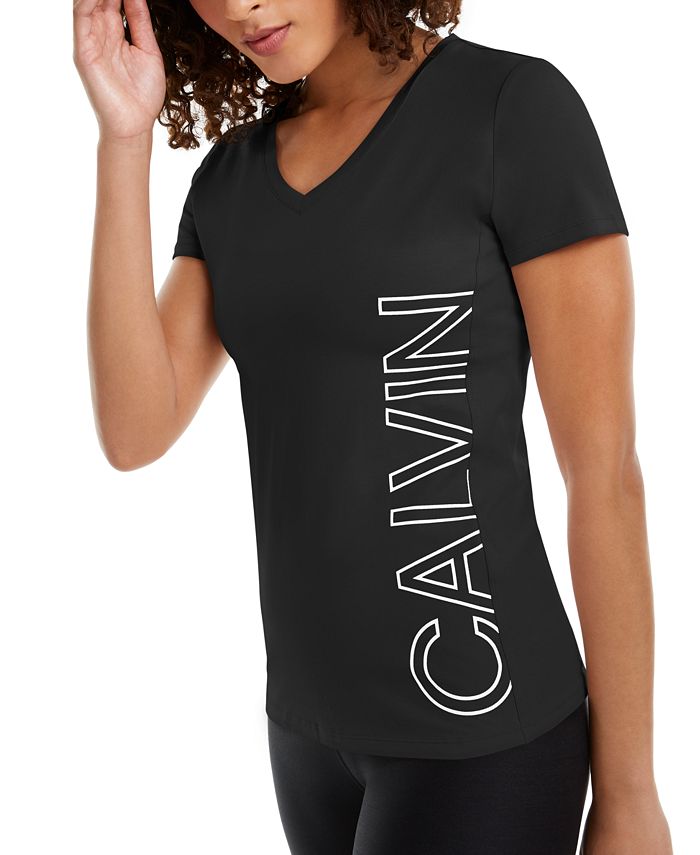 calvin klein v neck t shirt women's
