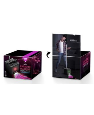 sharper image karaoke machine portable speaker with mic and adjustable stand