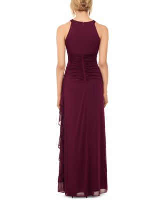 Betsy & Adam B&A By Betsy And Adam Ruched Halter Gown & Reviews ...