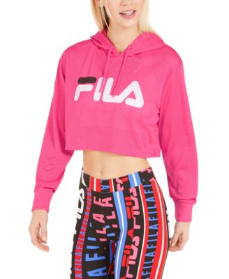 women's fila cropped hoodie