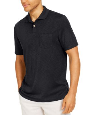 black polo shirt with pocket