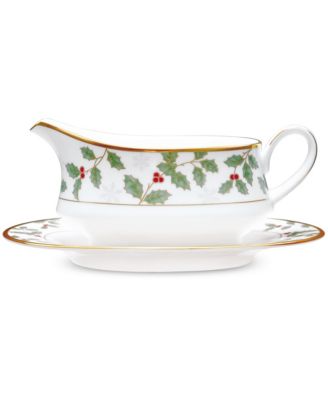 Подливка Noritake Holly & Berry Gold на подносе (2 шт), 13 унций.
