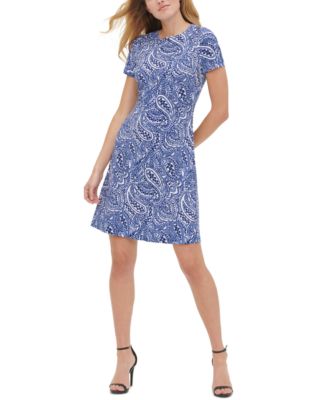 paisley print shift dress