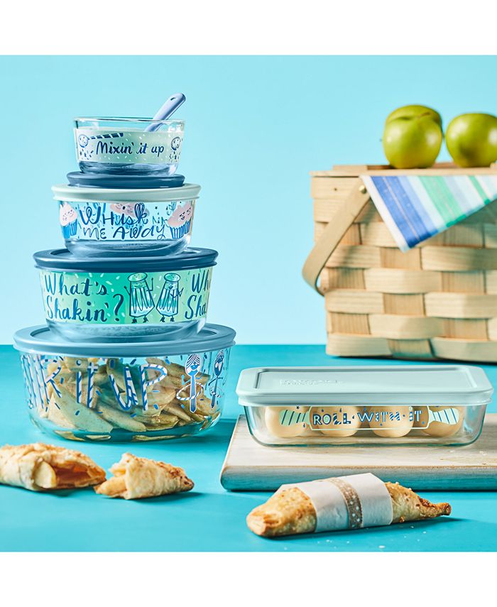 pyrex decorated food storage set