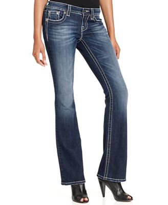 Miss Me Jeans, Bootcut Dark-Wash Embroidered Rhinestone - Jeans - Women ...