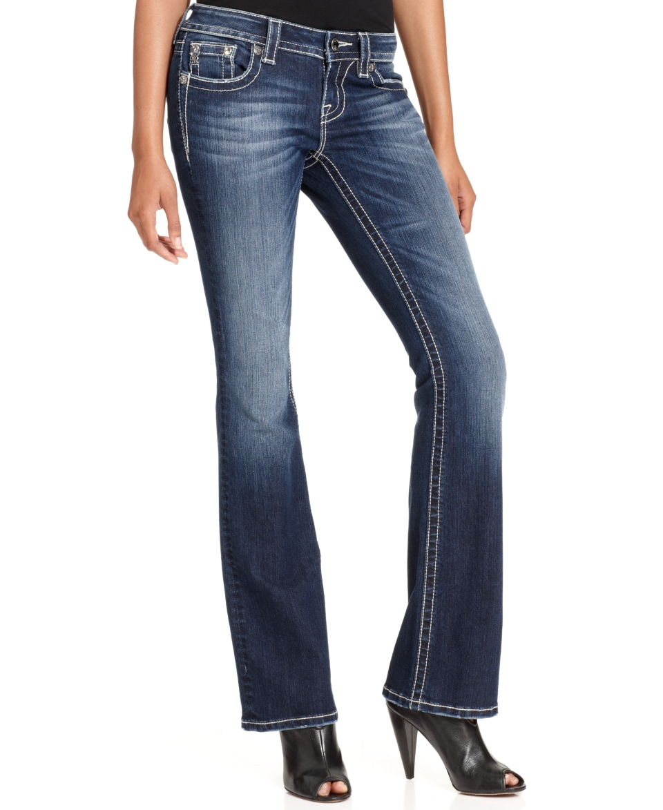 Miss Me Jeans, Bootcut Dark Wash Embroidered Rhinestone   Jeans   Women