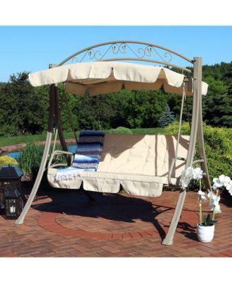 outdoor patio swing with canopy