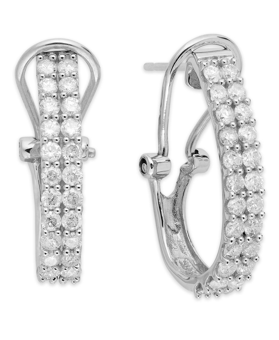 Diamond Earrings, 14k White Gold Diamond Teardrop (1/2 ct. t.w.)   Earrings   Jewelry & Watches