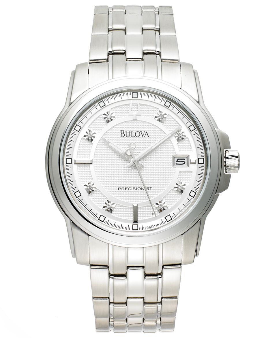 Bulova Mens Precisionist Stainless Steel Bracelet Watch 44mm 96B130   Watches   Jewelry & Watches