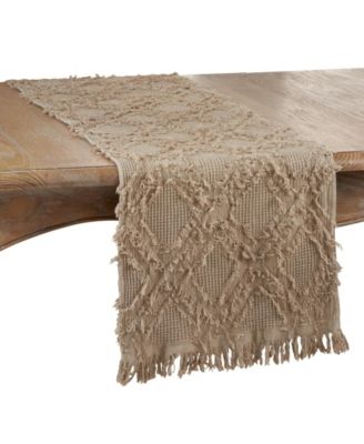 Бегун из вафельного плетения с бахромой Saro Lifestyle