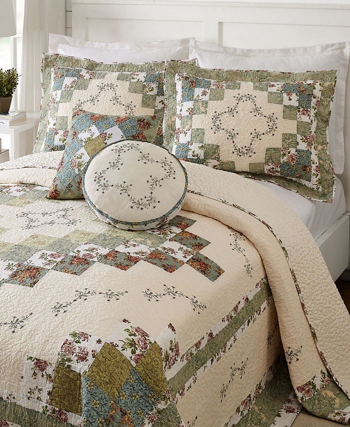 Modern Heirloom Olivia Embroidered 14" Round Decorative Pillow