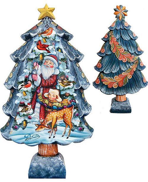 G Debrekht Hand Painted Christmas Tree Santa With Kids Figurine Reviews Holiday Shop Home Macy S
