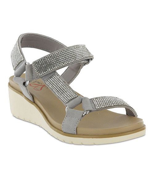 Mia Amore Cartia Rhinestone Women S Wedge Sandal Reviews Sandals Shoes Macy S