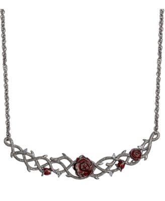 sterling silver rose pendant necklace