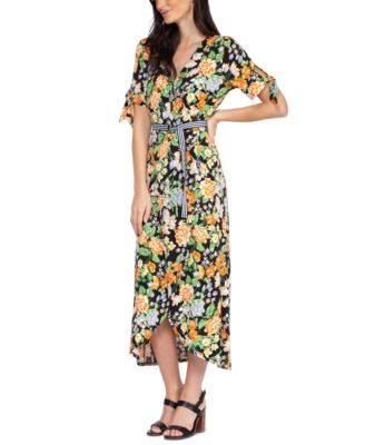 macy's black floral dress
