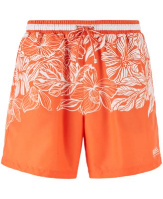 orange hugo boss swim shorts