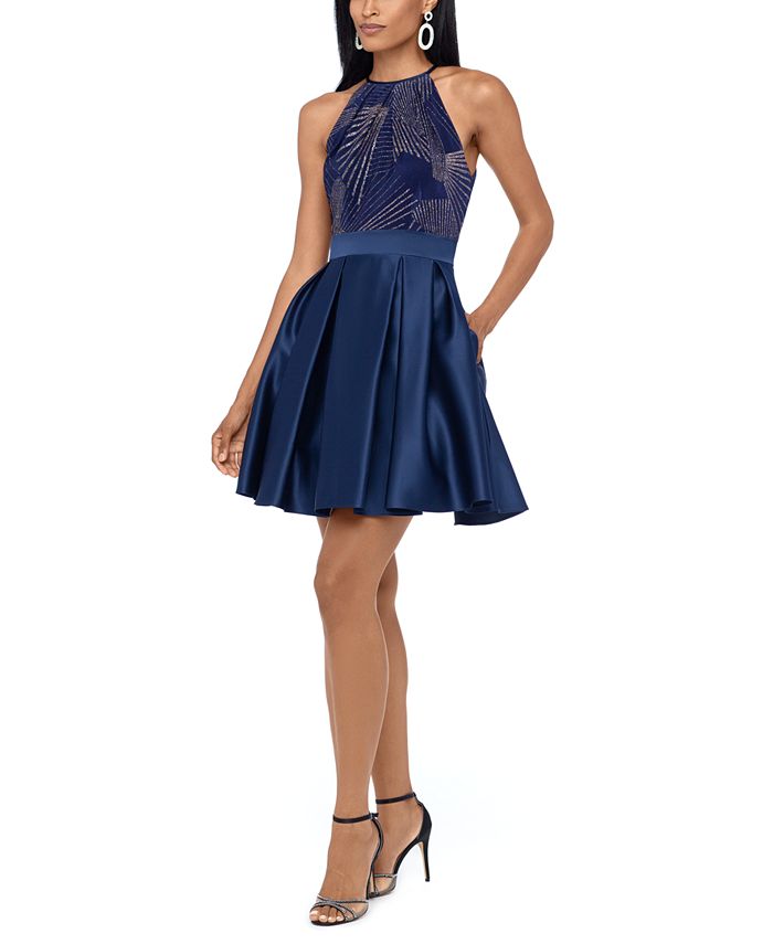 betsy and adam glitter print gown
