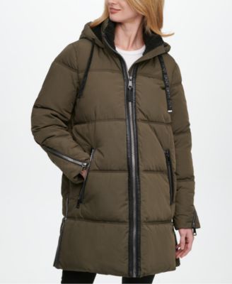 DKNY Fleece-Lined Hooded Puffer Coat 