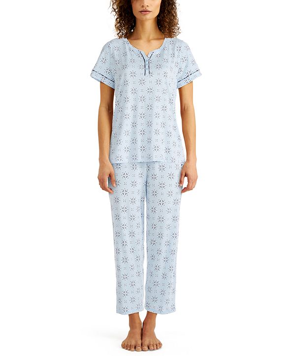 Charter Club Women's Cotton Capri Pajama Set, Created for Macy's