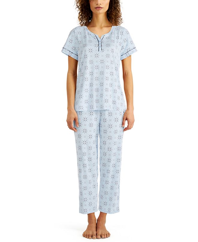 Charter Club Women's Cotton Capri Pajama Set, Created for Macy's
