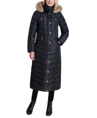 michael kors petite faux fur hooded down coat
