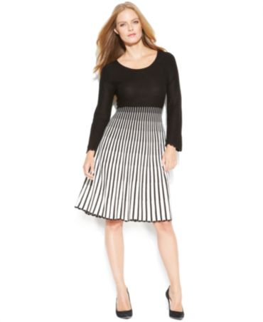 Calvin Klein Striped Ombre Sweater Dress - Dresses - Women - Macy's