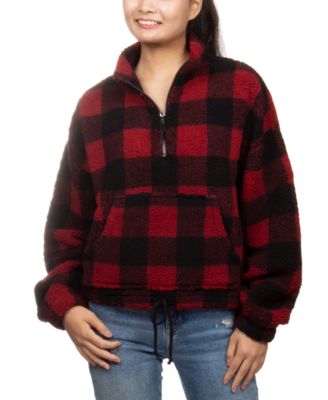 plaid quarter zip pullover