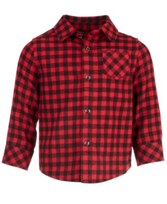 baby red check shirt