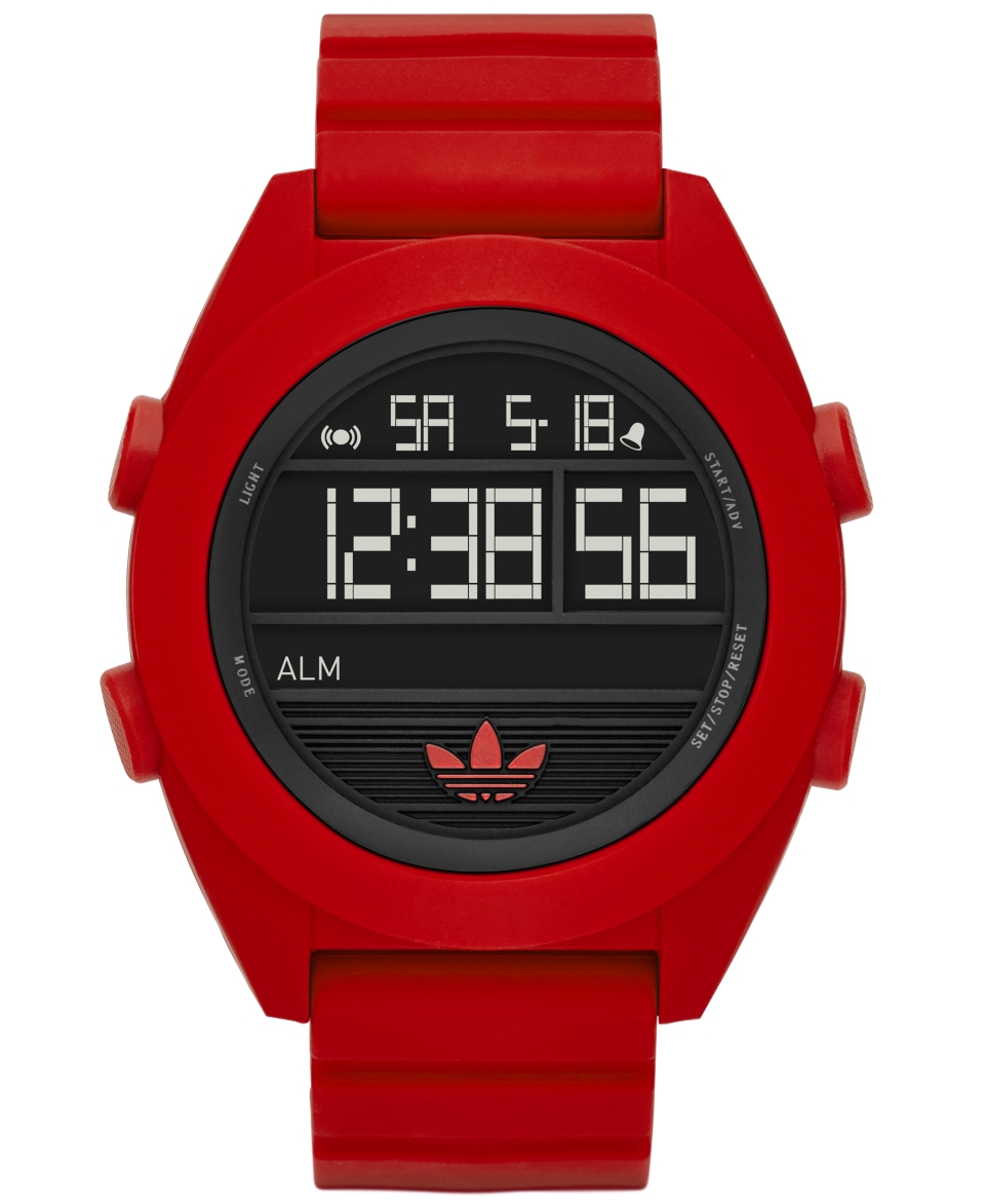 adidas Unisex Digital Calgary Red Silicone Strap Watch 50mm ADH2909   Watches   Jewelry & Watches