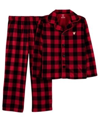 buffalo plaid baby girl pajamas