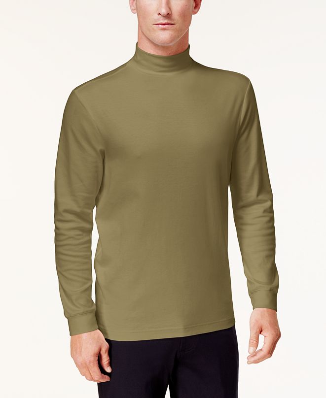 Club Room Men's Solid Mock Neck Turtleneck Shirt, Created for Macy's ...