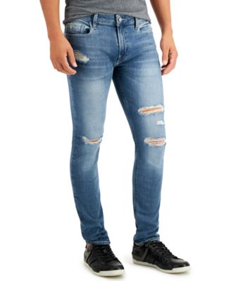 mens slim fit destroyed jeans