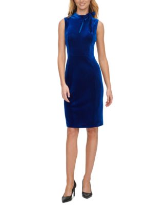 tie neck sheath dress