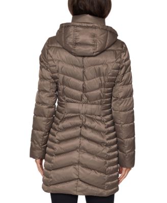 laundry puffer coat with faux fur hood