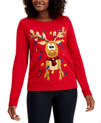 sequin reindeer sweater