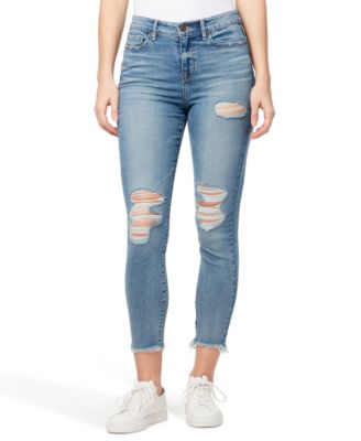 skinny jeans with ripped ankles