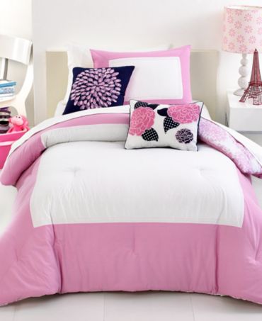 CLOSEOUT! Classic Pink 5 Piece Comforter Sets - Bed in a Bag - Bed ...