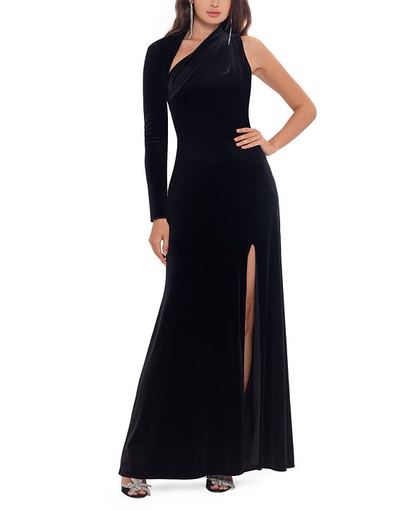 betsy & adam one shoulder gown