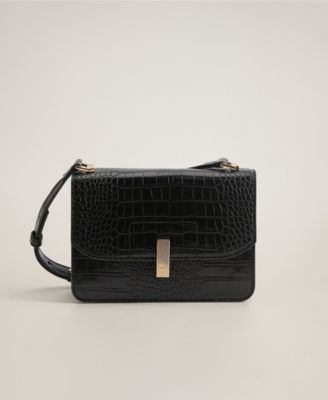 croc effect bag mango