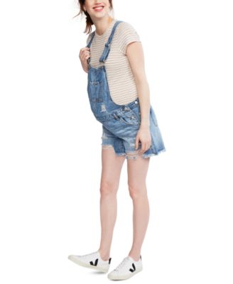 maternity denim overall shorts