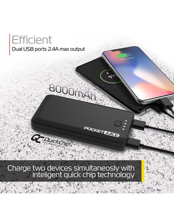 Tzumi PocketJuice Endurance AC Mini Portable Charger 8,000 mAh Power