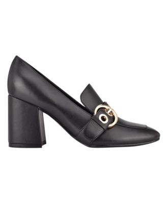 womens heeled loafer shoes