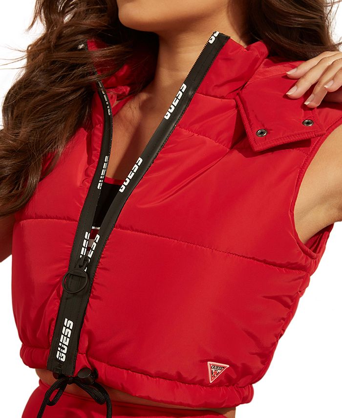 guess hooded puffer vest