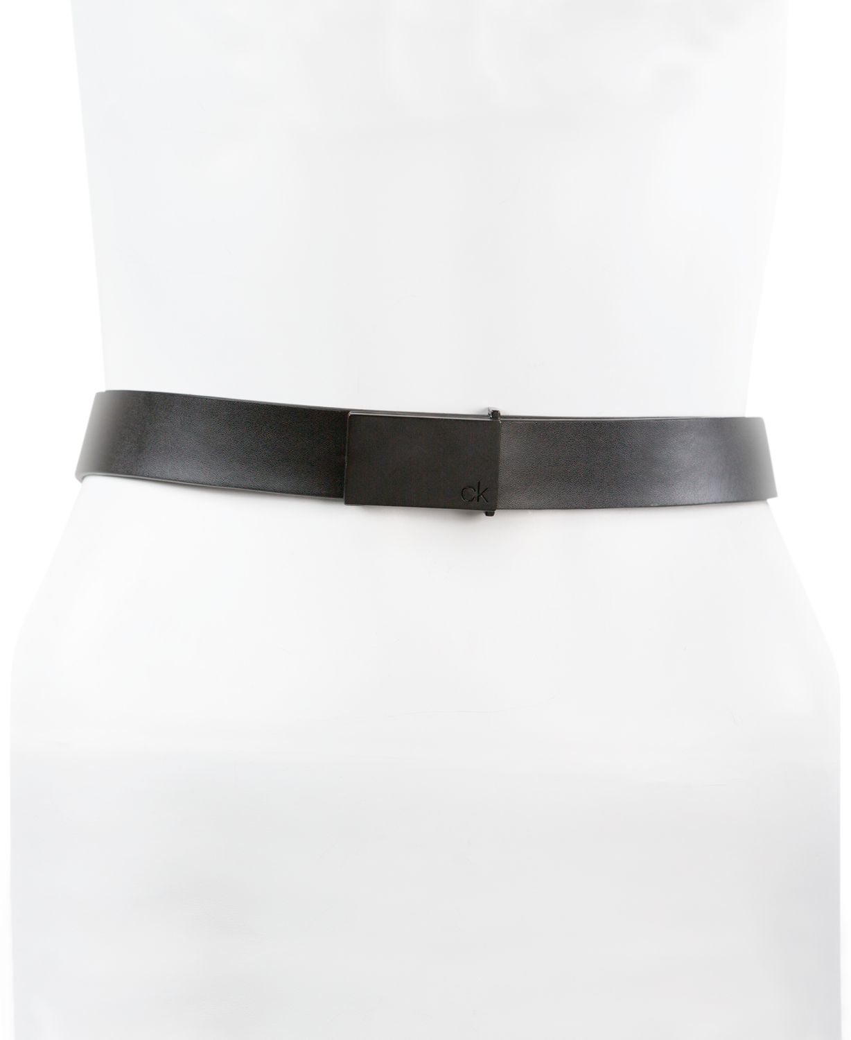 Calvin Klein Men's Flat Strap Leather Belt & Reviews - All Accessories - Men - Macy's
