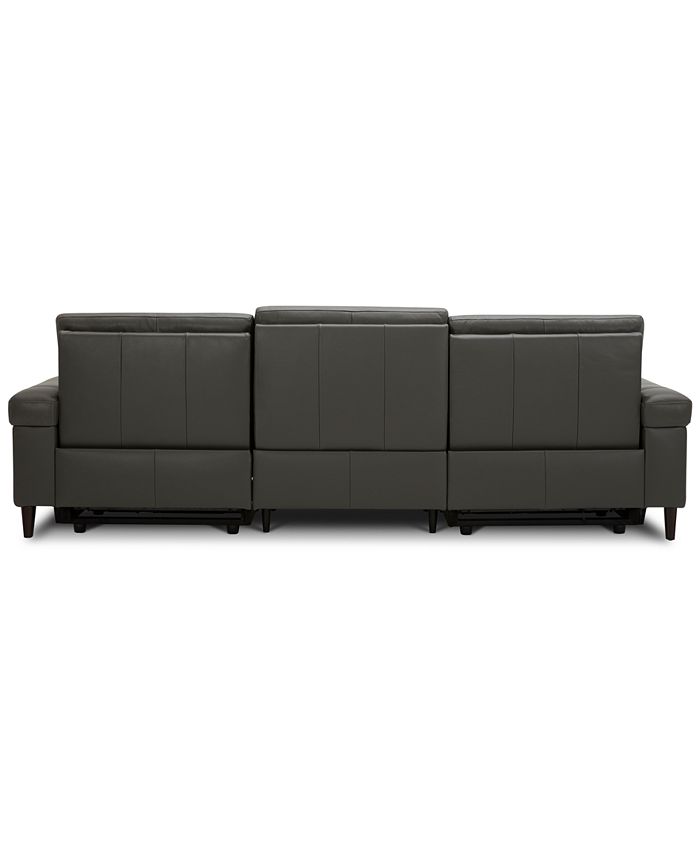 Furniture Jazlo 3Pc. Leather Sectional with 2 Power Recliners, Created