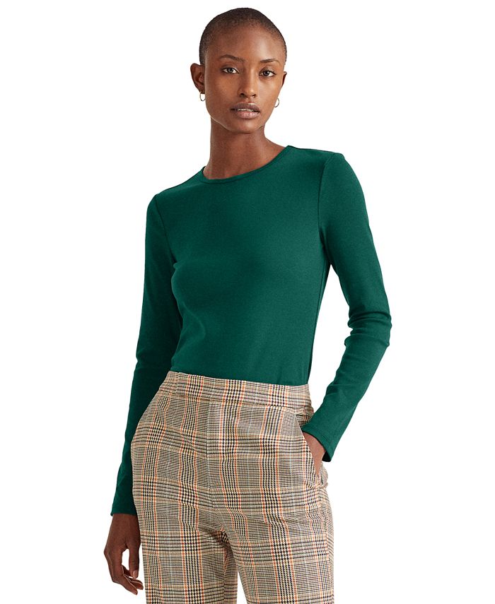 Lauren Ralph Lauren LongSleeve Stretch TShirt & Reviews Tops Women Macy's